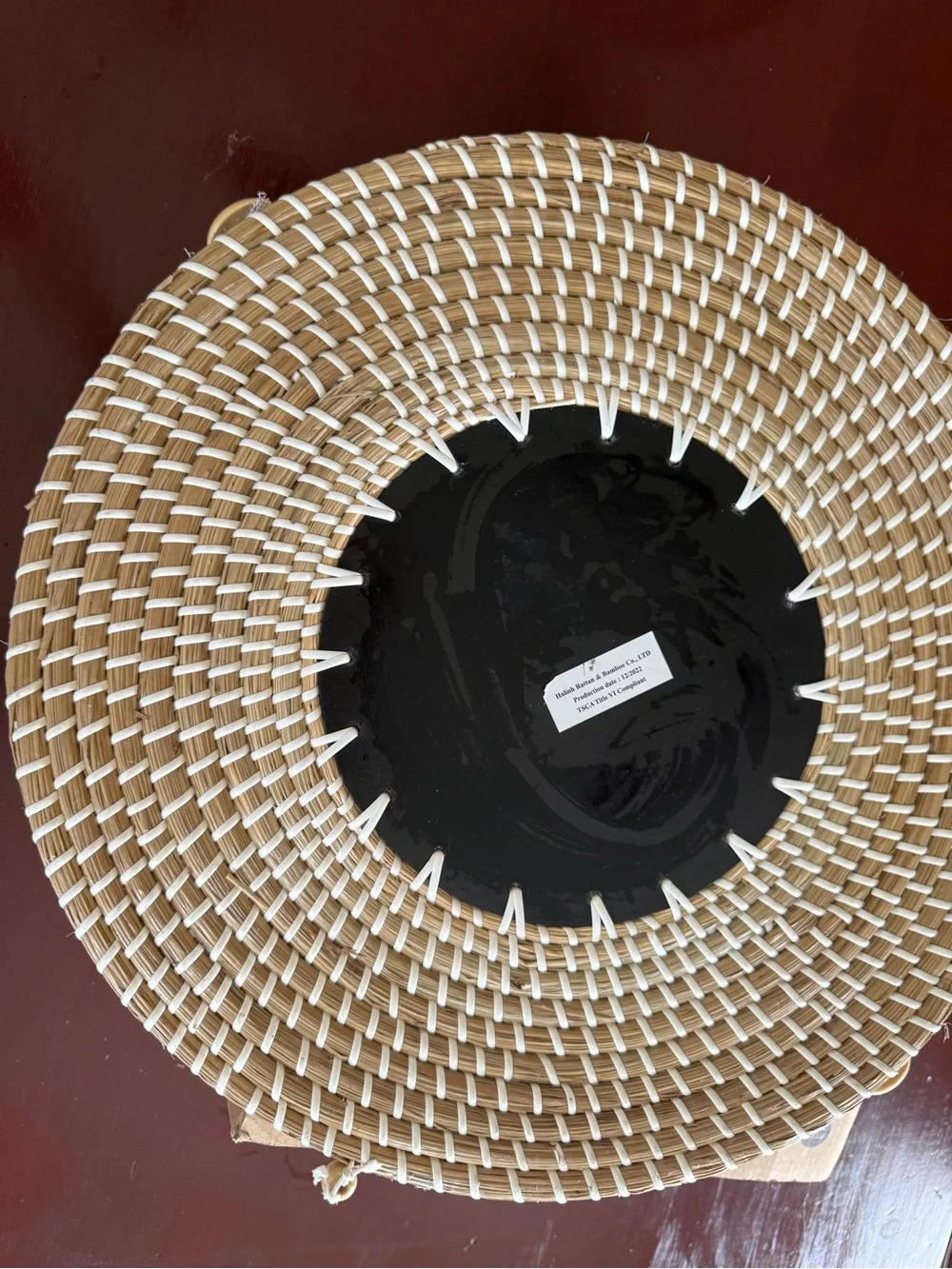 Handwoven Natural and White Decorative Food Serving Basket